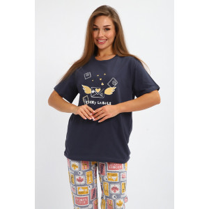 Костюм двойка женский №246.1 кулирка (р-ры: 46-56) антрацит