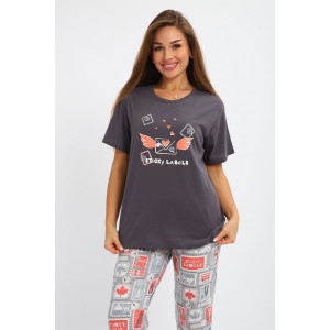 Костюм двойка женский №246 кулирка (р-ры: 46-56) серый