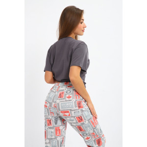 Костюм двойка женский №246 кулирка (р-ры: 46-56) серый