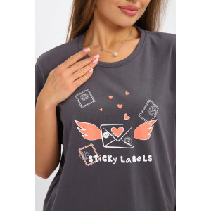 Костюм двойка женский №246 кулирка (р-ры: 46-56) серый