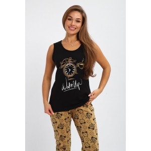 Пижама женская №244 кулирка (р-ры: 46-56) черный