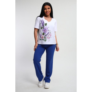 Костюм двойка женский №74725 футер-кулирка (р-ры: 46-64) васильковый Костюм двойка женский №74725 футер-кулирка (р-ры: 46-64) васильковый