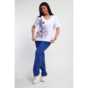 Костюм двойка женский №74725 футер-кулирка (р-ры: 46-64) васильковый Костюм двойка женский №74725 футер-кулирка (р-ры: 46-64) васильковый