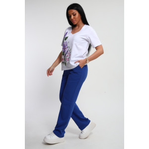 Костюм двойка женский №74725 футер-кулирка (р-ры: 46-64) васильковый Костюм двойка женский №74725 футер-кулирка (р-ры: 46-64) васильковый