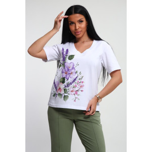 Костюм двойка женский №74725 футер-кулирка (р-ры: 46-64) фисташковый