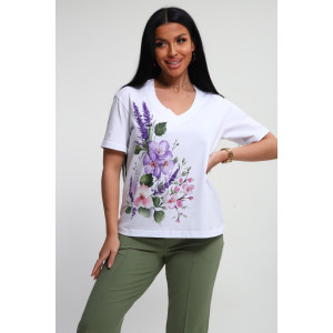 Костюм двойка женский №74725 футер-кулирка (р-ры: 46-64) фисташковый