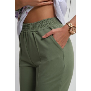 Костюм двойка женский №74725 футер-кулирка (р-ры: 46-64) фисташковый