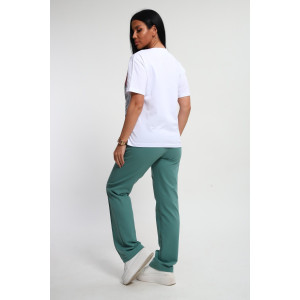 Костюм двойка женский №74724 футер-кулирка (р-ры: 46-64) изумрудный Костюм двойка женский №74724 футер-кулирка (р-ры: 46-64) изумрудный