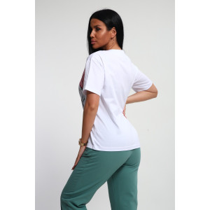 Костюм двойка женский №74724 футер-кулирка (р-ры: 46-64) изумрудный Костюм двойка женский №74724 футер-кулирка (р-ры: 46-64) изумрудный