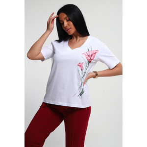 Костюм двойка женский №74724 футер-кулирка (р-ры: 46-64) бордовый Костюм двойка женский №74724 футер-кулирка (р-ры: 46-64) бордовый