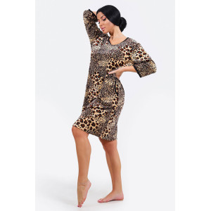 Туника женская "Элеонора" велюр стрейч (последний размер) леопард 52