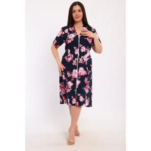 Халат женский "Кокетка" кулирка (последний размер) розовая сакура 50,54