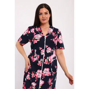 Халат женский "Кокетка" кулирка (последний размер) розовая сакура 50,54