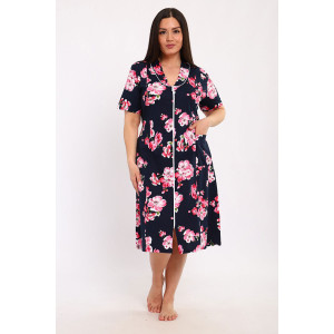 Халат женский "Кокетка" кулирка (последний размер) розовая сакура 50,54