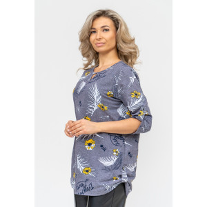 Туника женская №36726 кулирка (р-ры: 48-62) серый Туника женская №36726 кулирка (р-ры: 48-62) серый