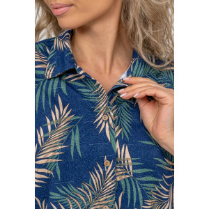 Туника-рубашка женская №36725 кулирка (р-ры: 46-60) синий Туника-рубашка женская №36725 кулирка (р-ры: 46-60) синий