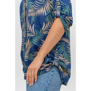 Туника-рубашка женская №36725 кулирка (р-ры: 46-60) синий Туника-рубашка женская №36725 кулирка (р-ры: 46-60) синий