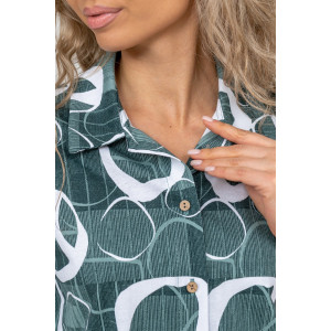 Туника-рубашка женская №36723 кулирка (р-ры: 46-60) зелёный Туника-рубашка женская №36723 кулирка (р-ры: 46-60) зелёный