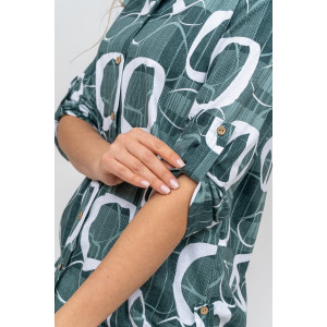 Туника-рубашка женская №36723 кулирка (р-ры: 46-60) зелёный Туника-рубашка женская №36723 кулирка (р-ры: 46-60) зелёный