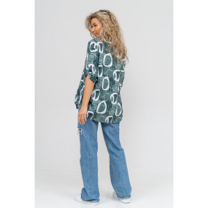 Туника-рубашка женская №36723 кулирка (р-ры: 46-60) зелёный Туника-рубашка женская №36723 кулирка (р-ры: 46-60) зелёный