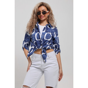 Туника-рубашка женская №36723 кулирка (р-ры: 46-60) синий Туника-рубашка женская №36723 кулирка (р-ры: 46-60) синий