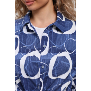 Туника-рубашка женская №36723 кулирка (р-ры: 46-60) синий Туника-рубашка женская №36723 кулирка (р-ры: 46-60) синий