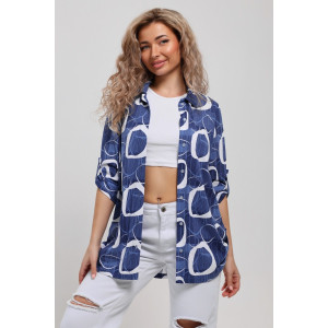 Туника-рубашка женская №36723 кулирка (р-ры: 46-60) синий Туника-рубашка женская №36723 кулирка (р-ры: 46-60) синий