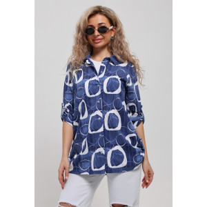 Туника-рубашка женская №36723 кулирка (р-ры: 46-60) синий Туника-рубашка женская №36723 кулирка (р-ры: 46-60) синий