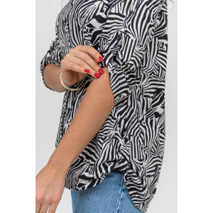 Туника-рубашка женская №36703 кулирка (р-ры: 46-60) зебра