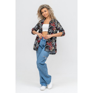 Туника-рубашка женская №36705 кулирка (р-ры: 46-60) надписи Туника-рубашка женская №36705 кулирка (р-ры: 46-60) надписи