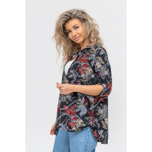 Туника-рубашка женская №36705 кулирка (р-ры: 46-60) надписи Туника-рубашка женская №36705 кулирка (р-ры: 46-60) надписи