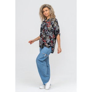 Туника-рубашка женская №36705 кулирка (р-ры: 46-60) надписи Туника-рубашка женская №36705 кулирка (р-ры: 46-60) надписи