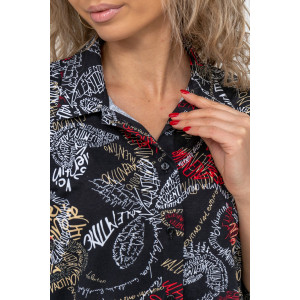 Туника-рубашка женская №36705 кулирка (р-ры: 46-60) надписи Туника-рубашка женская №36705 кулирка (р-ры: 46-60) надписи