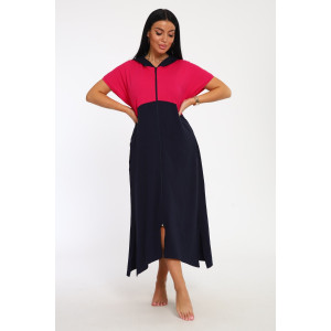 Халат женский №33519 кулирка (р-ры: 48-66) синий