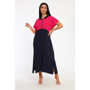 Халат женский №33519 кулирка (р-ры: 48-66) синий