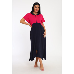 Халат женский №33519 кулирка (р-ры: 48-66) синий