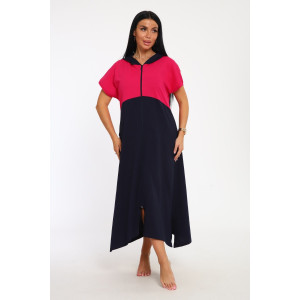 Халат женский №33519 кулирка (р-ры: 48-66) синий