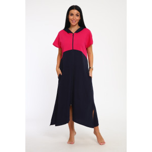 Халат женский №33519 кулирка (р-ры: 48-66) синий