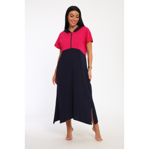 Халат женский №33519 кулирка (р-ры: 48-66) синий