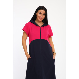 Халат женский №33519 кулирка (р-ры: 48-66) синий