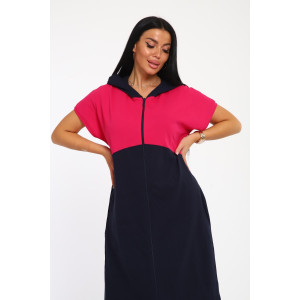 Халат женский №33519 кулирка (р-ры: 48-66) синий