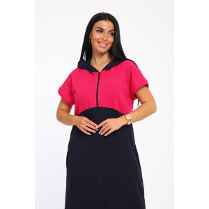 Халат женский №33519 кулирка (р-ры: 48-66) синий