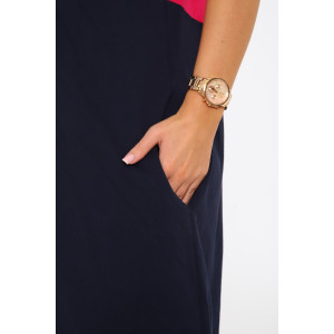 Халат женский №33519 кулирка (р-ры: 48-66) синий