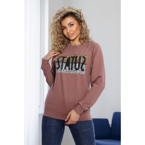 Толстовка женская №33517 футер 2-х нитка (р-ры: 42-56) коричневый