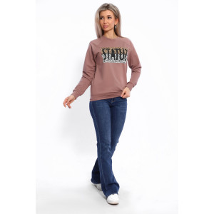 Толстовка женская №33517 футер 2-х нитка (р-ры: 42-56) коричневый