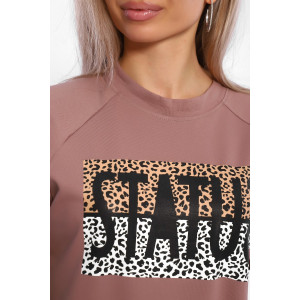 Толстовка женская №33517 футер 2-х нитка (р-ры: 42-56) коричневый