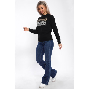 Толстовка женская №33517 футер 2-х нитка (р-ры: 42-56) черный