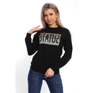 Толстовка женская №33517 футер 2-х нитка (р-ры: 42-56) черный