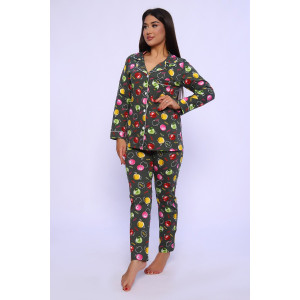 Пижама женская №85020 кулирка (р-ры: 46-56) яблоко