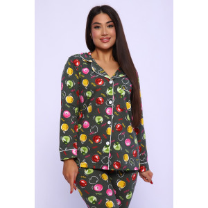 Пижама женская №85020 кулирка (р-ры: 46-56) яблоко